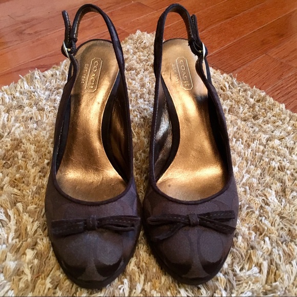 Coach Shoes - COACH Brown Wedges 6.5